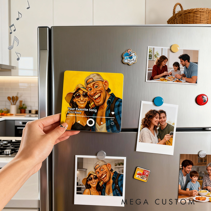 Personalized Photo Music Fridge Magnet That Can Play Songs Custom Anniversary Wedding Giftsa and Valentine's Day Gift