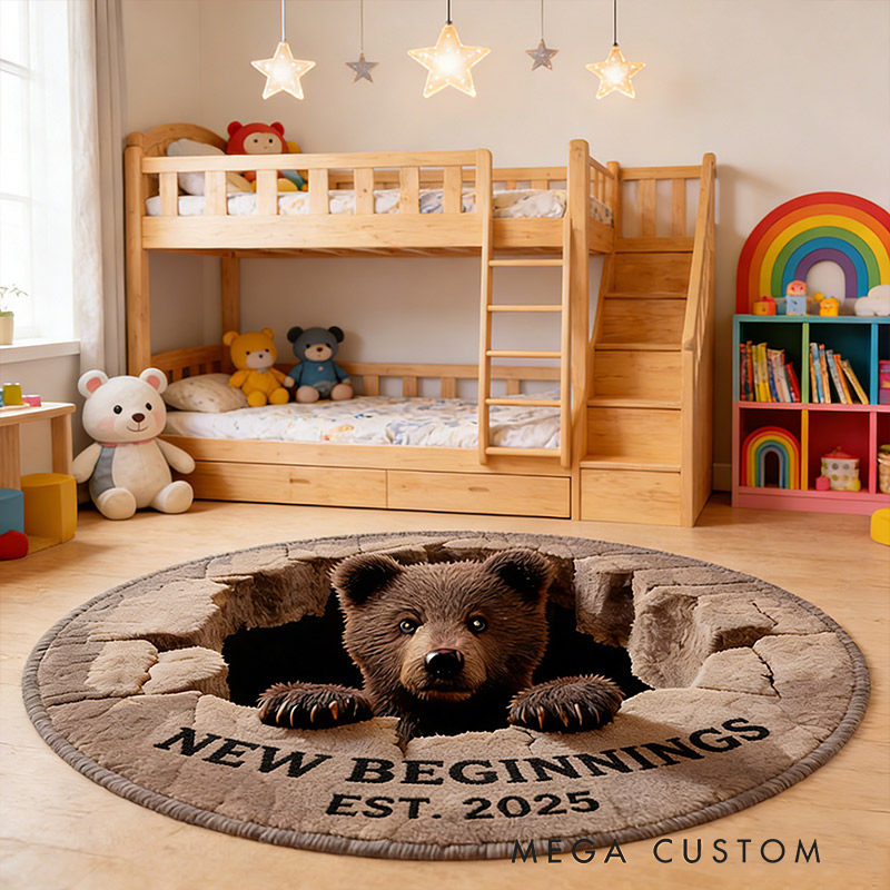 Personalized New Home Rug Custom New Beginnings Rug with Date for Family Housewarming Gift