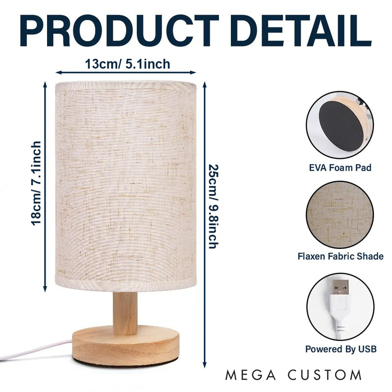 Personalized Cardinal Photo Fabric Table Lamp with Name This Light Shines In Loving Memory Memorial Gift for Family