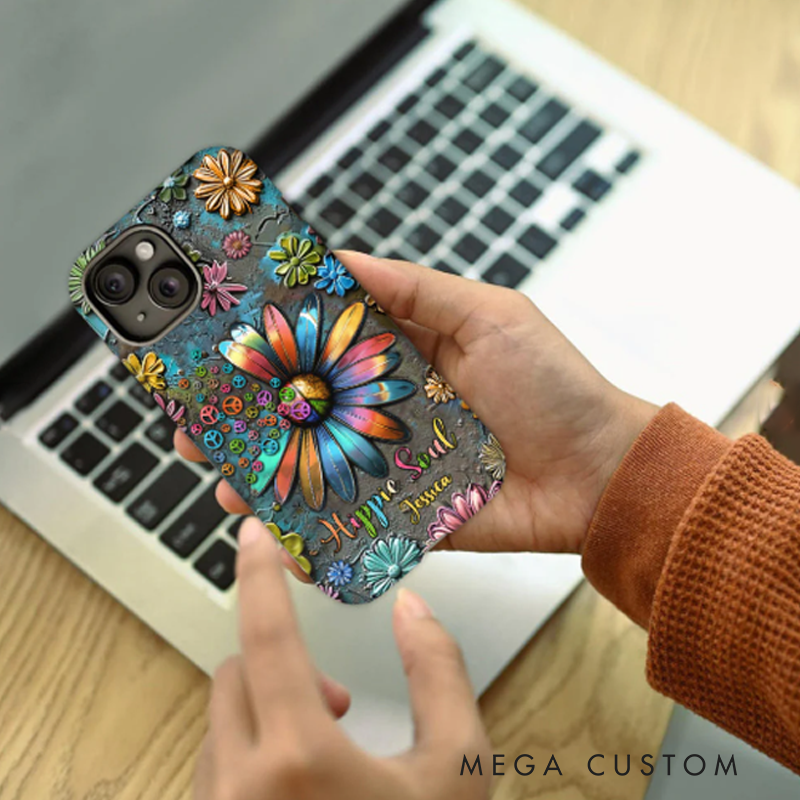 Personalized Hippie Full Print Phone Case Hippie Gifts Colorful Hippie Phone Case Bohemian Phone Case