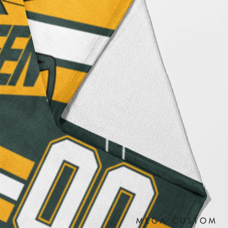Personalized Football Blanket with Iconic Helmet and Custom Details  