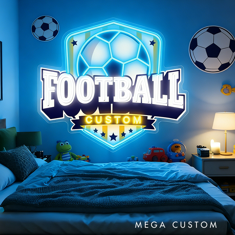 Personalized LED Football Wall Art Light Up Your Space with Custom Flair