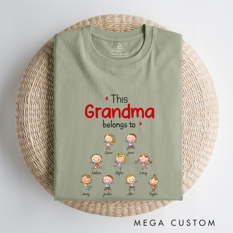 Personalized this Grandma Belongs to Grandkids Classic T-Shirt