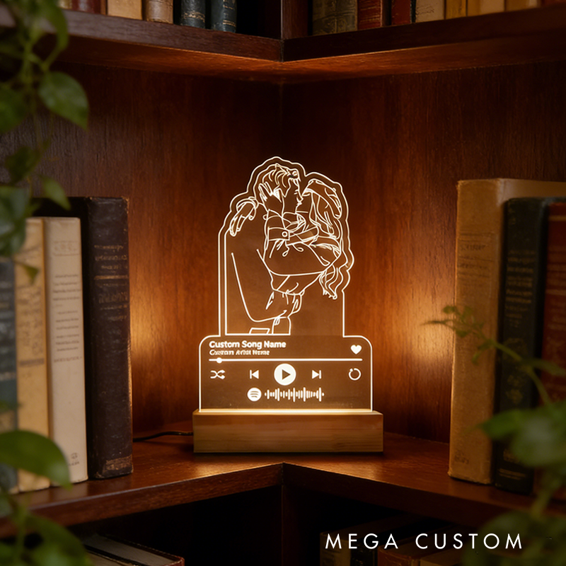 Personalized Night Light Custom Couple Gift, Custom Music Night Light Memorial Photo Music Album Cover Night Light Valentines Day Gifts