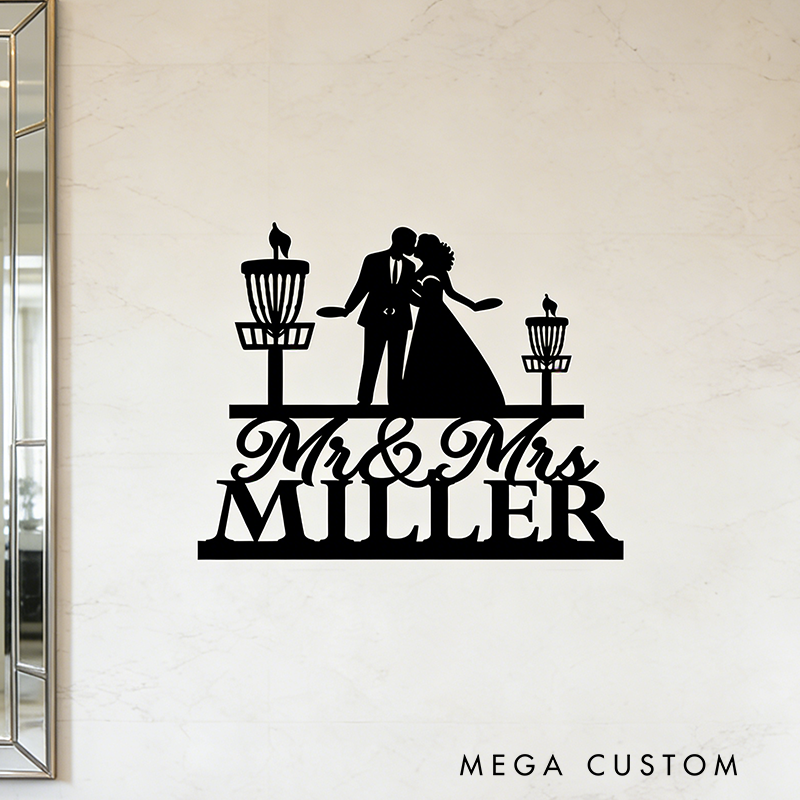 Personalized Wedding Wall Art Celebrate Your Love with Unique Disc Golf Design