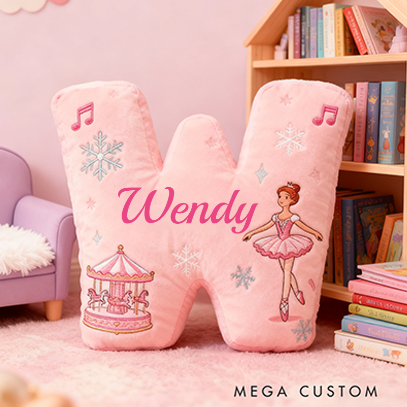 Personalized Colorful 26 Letters Cute Graphic 3D Print Pillow Cute Magic Beautiful Letter Custom Pillow Gift Christmas Gift for Kids