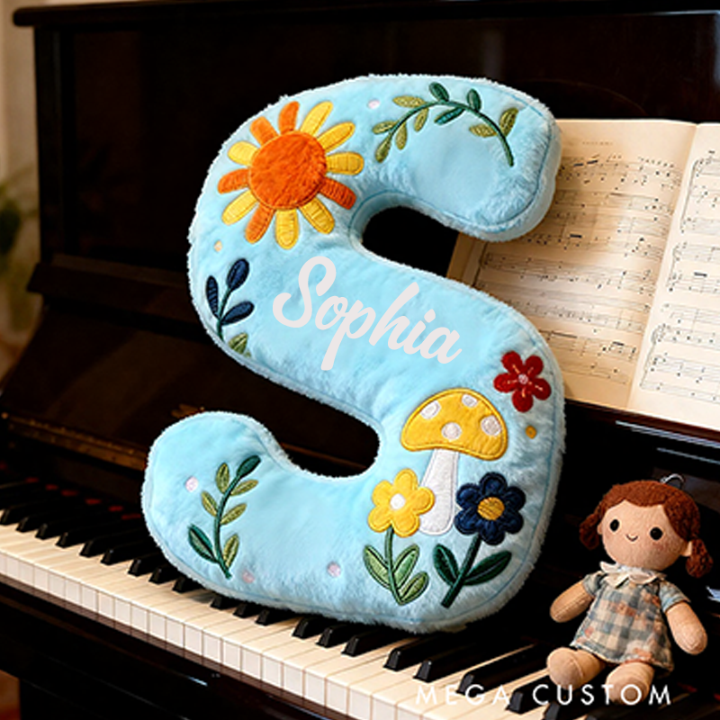 Personalized Colorful 26 Letters Cute Graphic 3D Print Christmas Gift Pillow Beautiful Hippie Letter Custom Hippie Pillow for Kids