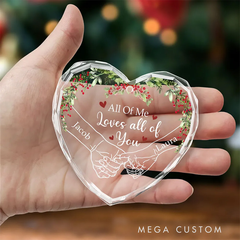 Personalized God Knew My Heart Needed You Couple Heart Christmas Glass Ornament with Custom Names Romantic Holiday Gift Anniversary Gift for Couple