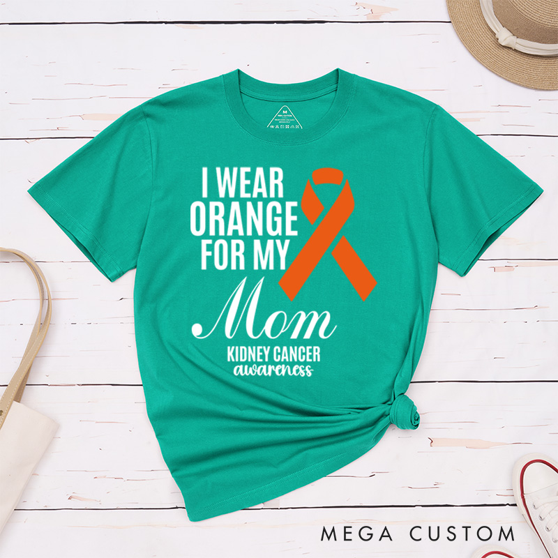 Personalized I Wear Orange For My Kidney Cancer Awareness Warrior T-Shirt