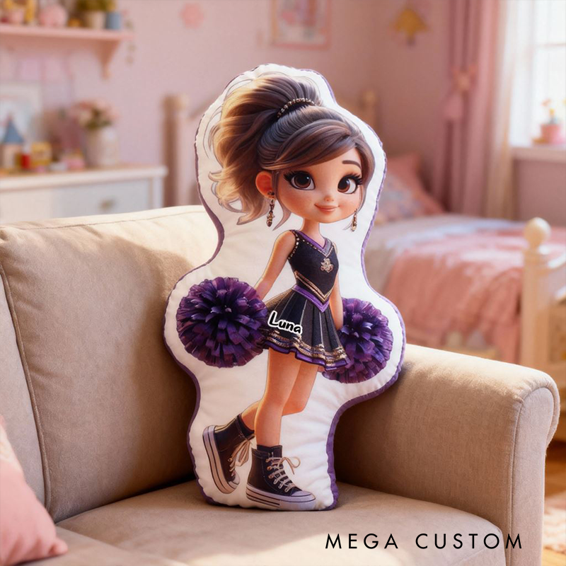 Personalized Cheerleader Doll Pillow with Your Name Perfect Gift for Cheer Fans