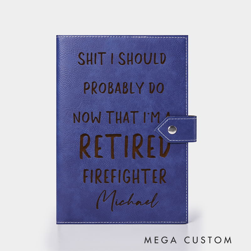 Personalized Firefighter Leather Journal Engraved Firefighter Notebook Custom Name Firefighter Notebook