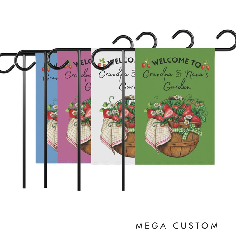 Personalized Garden Flag Yard Flag Spring Garden Decor Grandpa and Grandma Gift Garden Sign Custom Double Sided Flag with Namefor Garden Lovers
