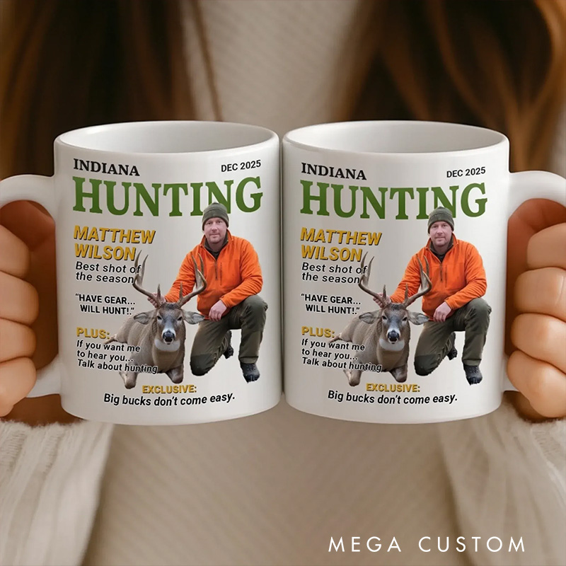 Personalized Custom Photo Magazine Mug Custom Birthday Hunting Gifts for Hunters Wild at Heart
