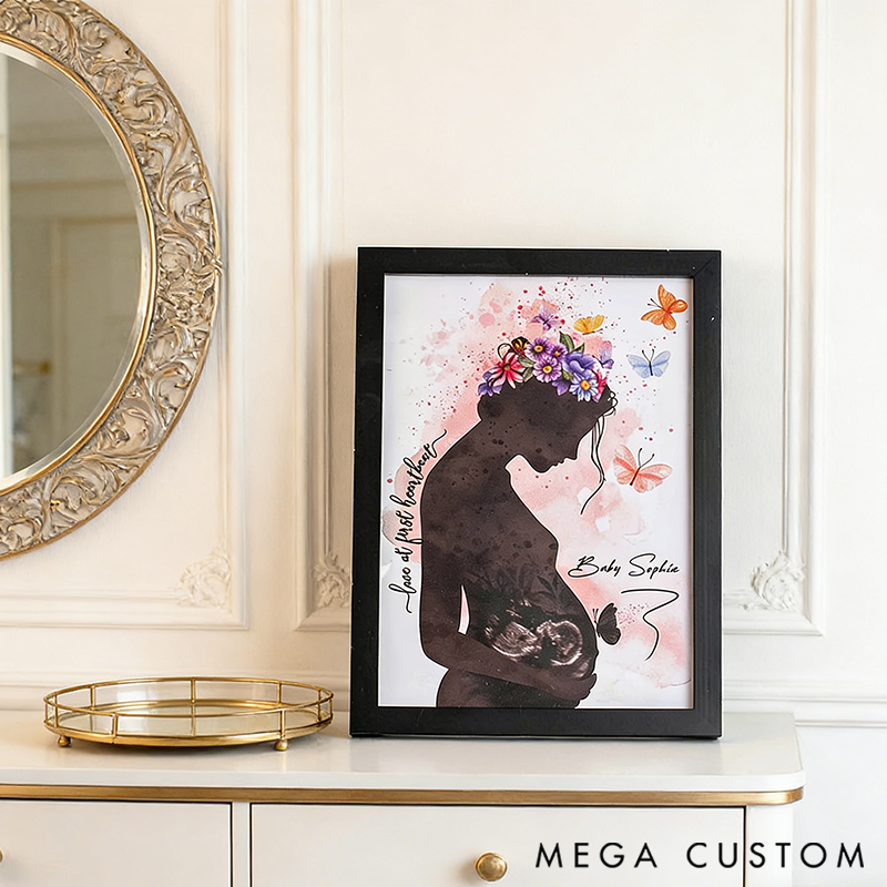 Personalized Baby Scan Canvas Gift New Mother Gift