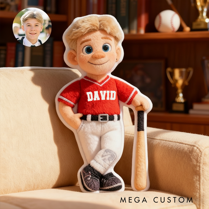 Personalized Baseball Pillow Add Your Custom Name and Photo for a Unique Touch