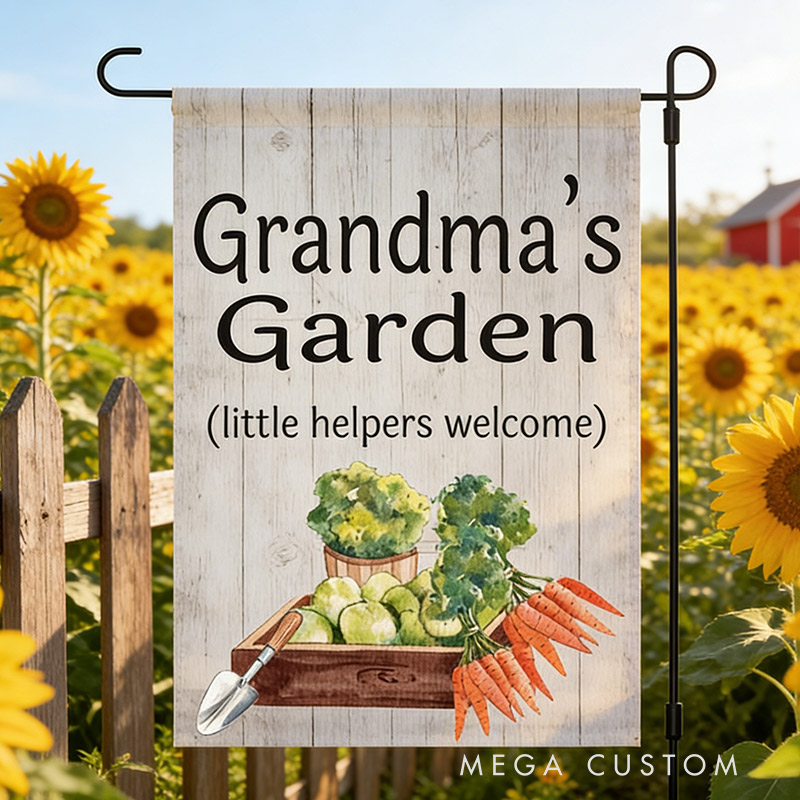 Personalized Grandma's Garden Flag Custom Spring Yard Decor for Garden Lovers Mother's Day Gift 