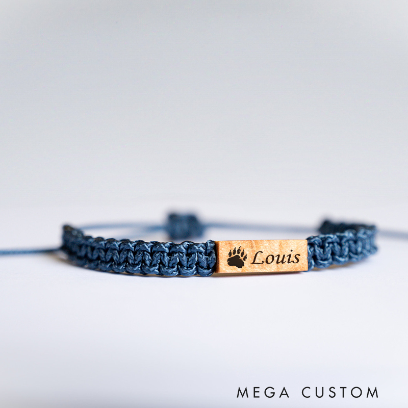 Personalized Initial Bracelet with Heartbeat Wooden Camping Bracelets Outdoor Adventure Lover Gifts