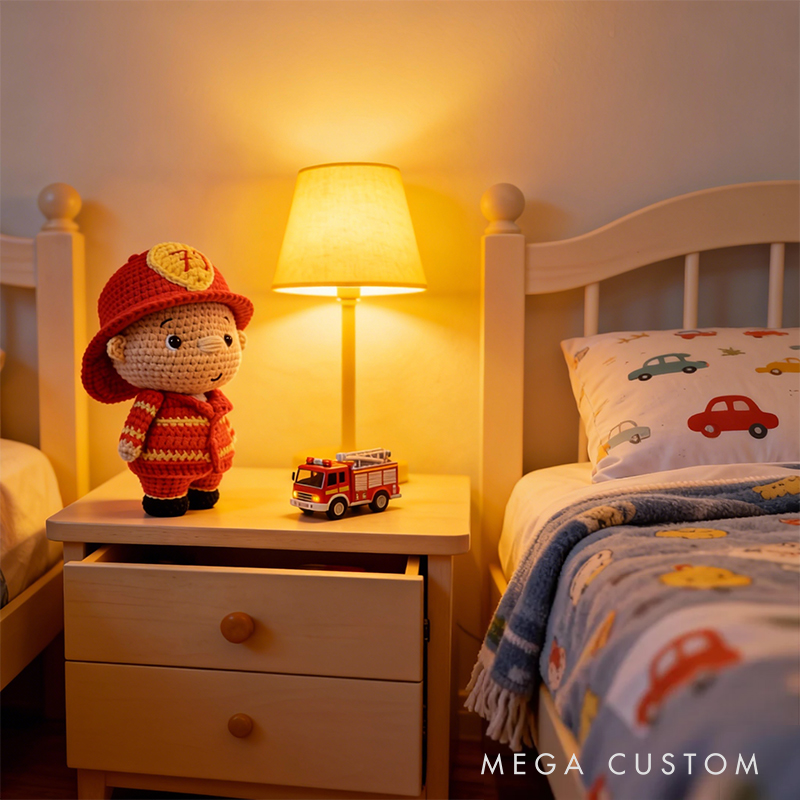 Crochet Firefighter Doll For Baby and Kid- Adorable Toy with Pattern, Kit, and Finished Option