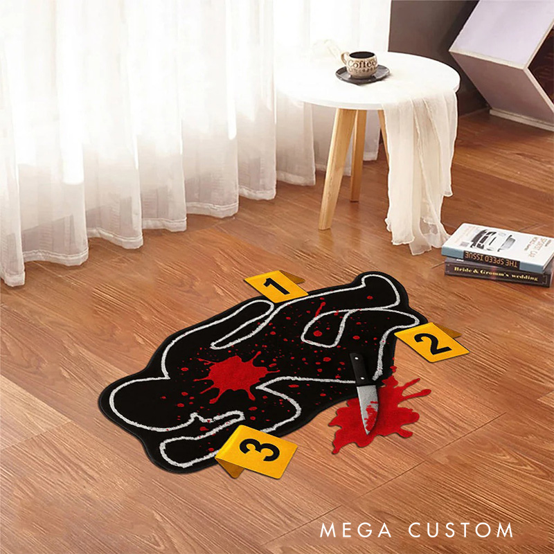 Personalized Crime Scene Rug for Movie TV Show Doormat Movie Lover Gift for Friend Birthday Gift