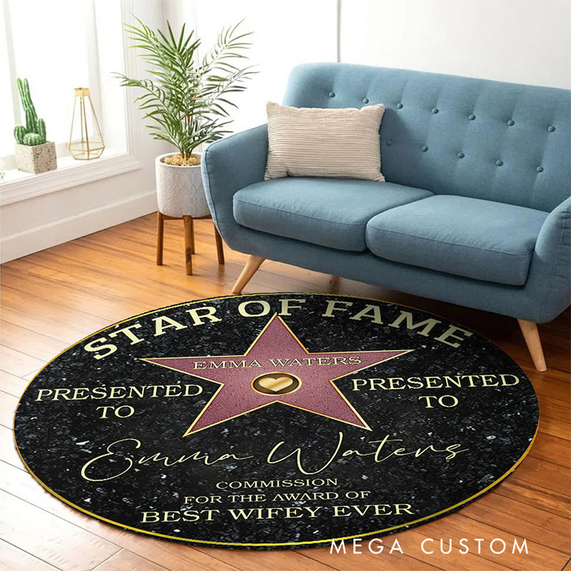 Personalized Star of Fame Rug for Movie TV Show Doormat Movie Lover Gift for Friend Birthday Gift