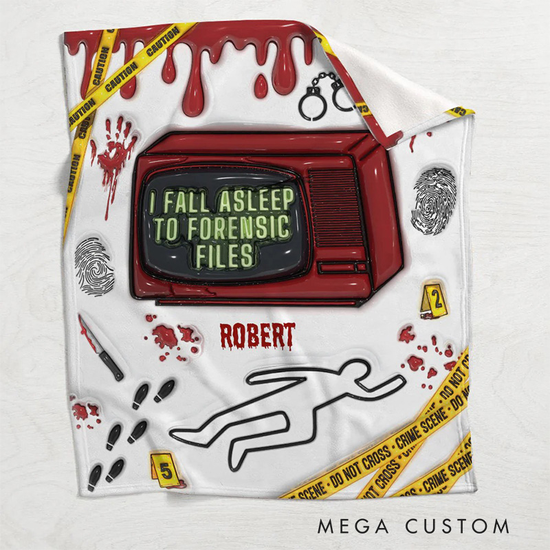 Personalized I Fall Asleep for Forensic Files Blanket Movie Blanket TV Show Flannel Blanket Movie Blanket with Name for Friends Birthday Gift