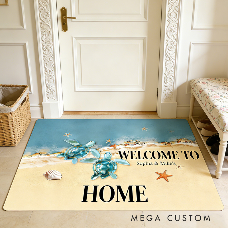 Personalized Welcome Doormat Custom Home Mat with Name for Couple Housewarming Gift Valentine's Day Gift 