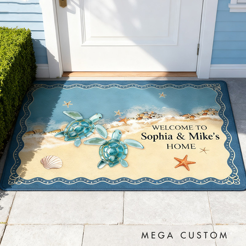 Personalized Welcome Doormat Custom Home Mat with Name for Couple Housewarming Gift Valentine's Day Gift 