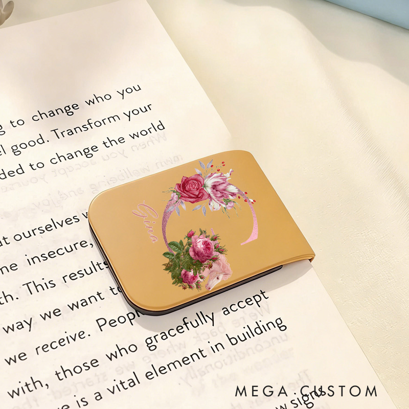 Personalized Initials Letter PU Leather Magnetic Bookmark Clip with Name Daily Use Birthday Gift for Book Lovers Riding Lovers Equestrian Lovers
