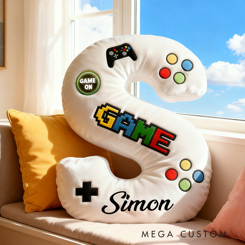 Personalized Children's Alphabet Pillow Gift for Game Lover