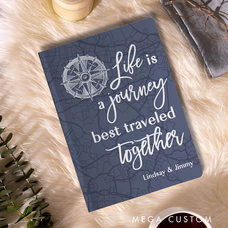 Personalized Life Is a Journey Couple Travel Journal Journey Together Journal Notebook Outdoor Adventurers Anniversary Gift