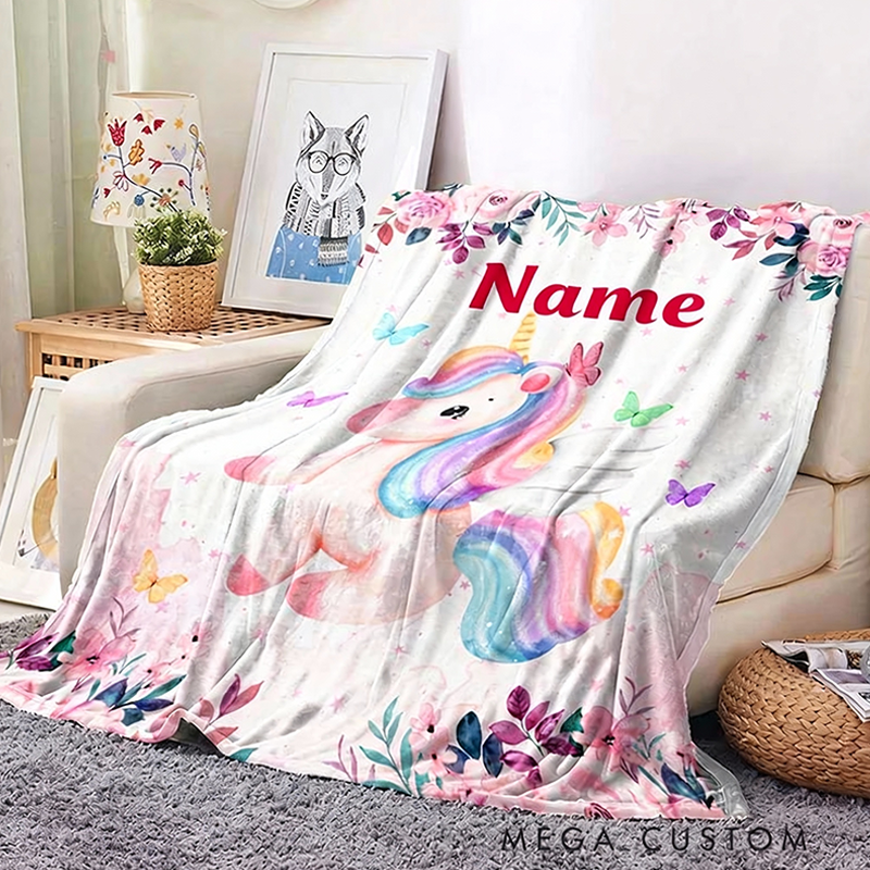 Personalized Blanket With Name Blanket Gift For Baby Magic Girl Room Decor Kids Custom Name Gift Magic Throw Best Fan Gift