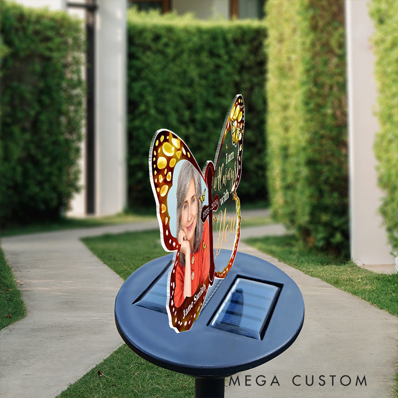Personalized Solar Light Custom Photo Your Wings Were Ready Memorial Solar Light Garden Decor for Grave Sympathy Gift