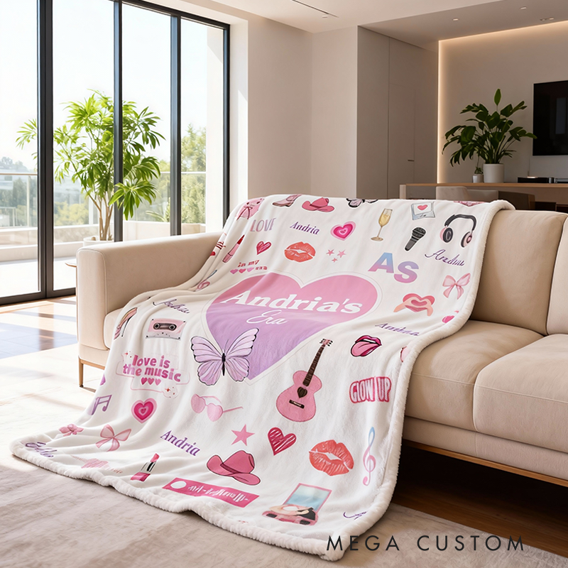 Personalized Name Blanket Music Fan Gift Girl Room Decor Music Lover Gift Room Decor Cool Custom Blanket Music Lovers
