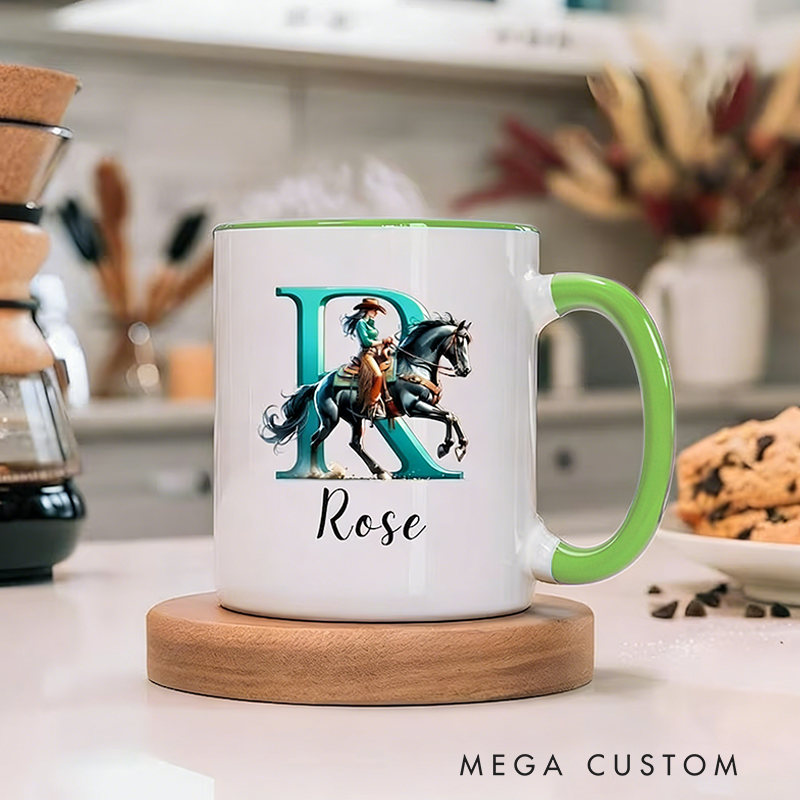Personalized Name Cowgirl Birthday Mug Equestrian Gift Horse Gifts for Girl Custom Coffee Cup Gift for Horse Lover Horse mom Western Gifts