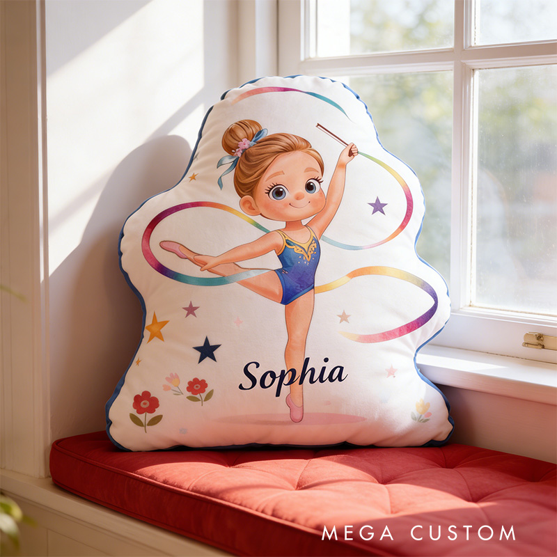 Personalized Rhythmic Gymnast Shaped Pillow for Gymnastic Lovers Pillow Christmas Gift for Kids