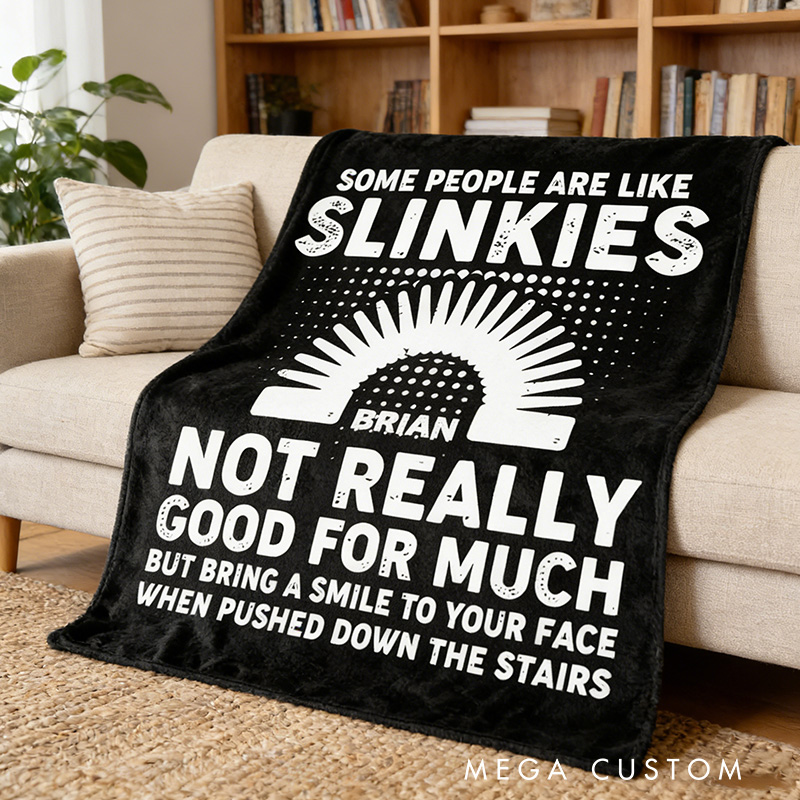 Personalized Playful Slinky Humor Blanket Funny Sarcastic Slinky Blanket Geek Lover Gift