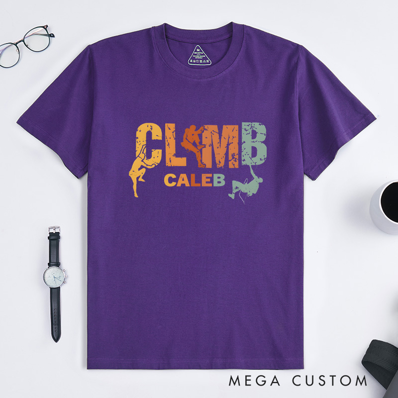  Personalized Climb Shirt Vintage Climbing Shirt Cool Sport Shirt Mountaineering Boulderer T-shirt Funny Gift For Climbers