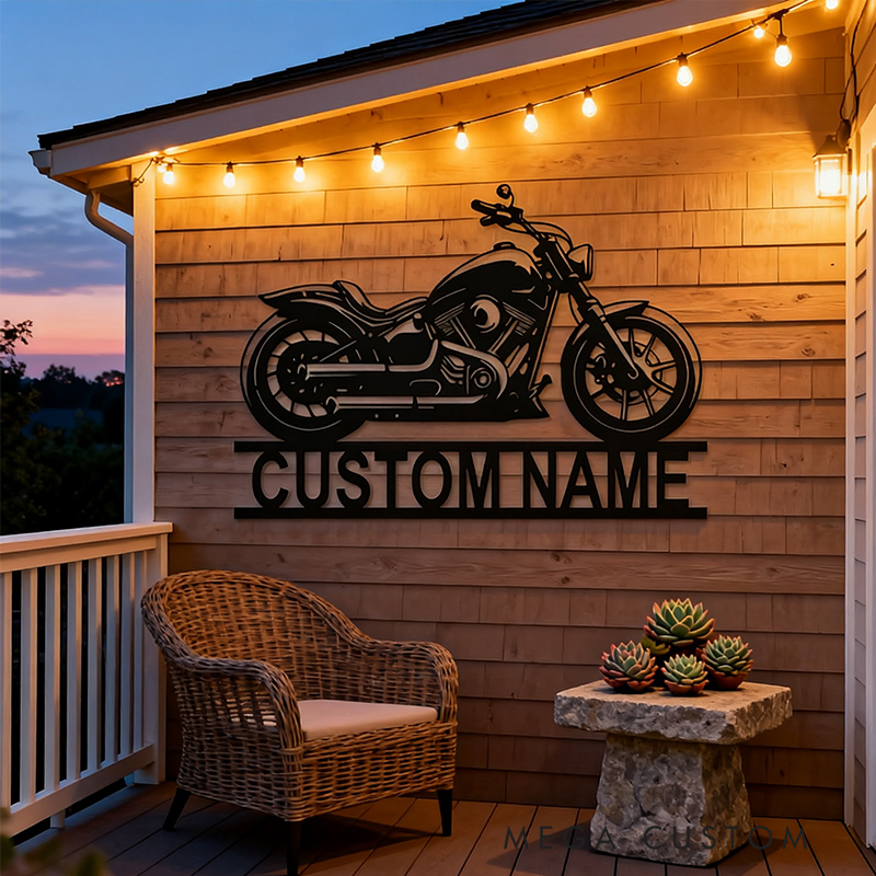 Personalized Motorcycle Metal Wall Art Personalized Biker Name Sign Garage Decor Gift for Motorcycle Lovers