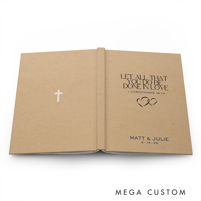 Personalized Let All that You Do be Done in Love A5 Prayer Journal with Name and Date Christian Couple Notebook Biblical Wedding Gift for Anniversary