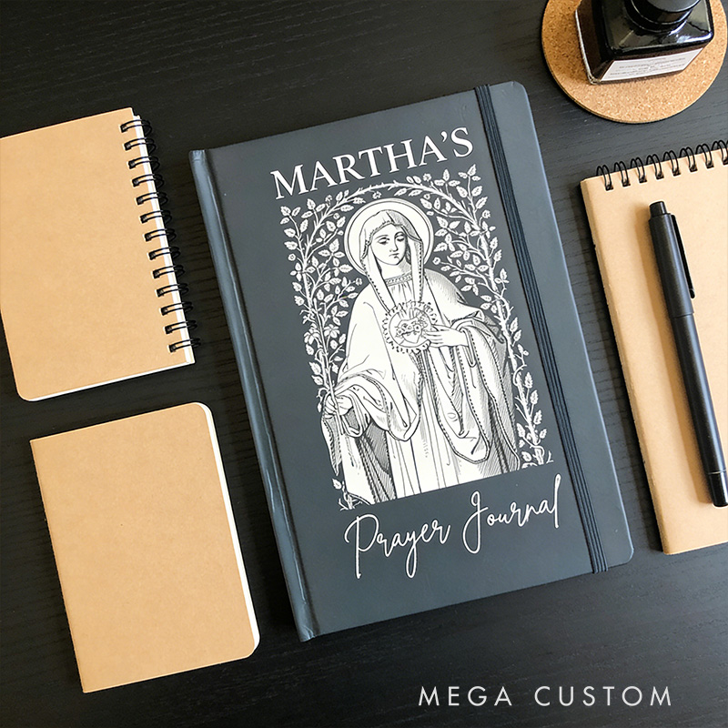 Personalized Virgin Mary A5 Catholic Prayer Journal with Custom Name Confirmation Gift Catholic Gift Religious Gift for Her