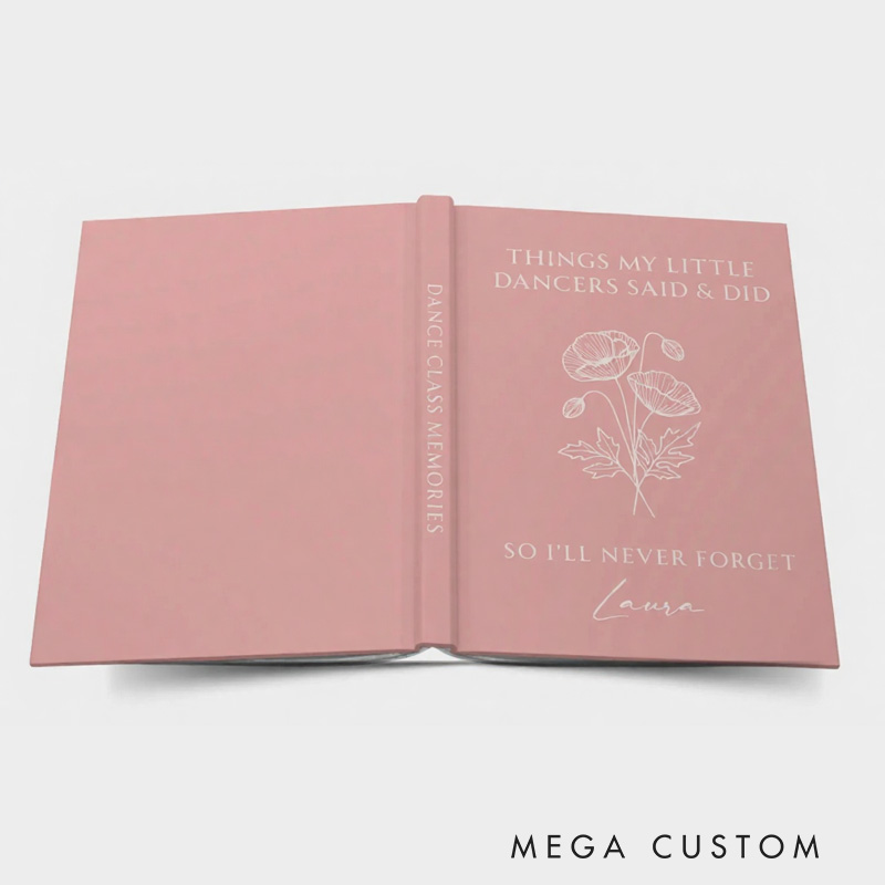 Personalized A5 Name Dance Coach Hardcover Journal Custom Birth Flower Ballet Teacher Appreciation Notebook Choreography Studio Dancer Gift