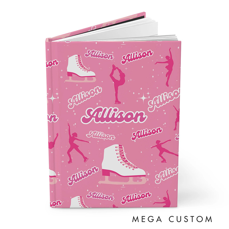 Personalized A5 Figure Skating Journal with Name Gift Ice Skating Journal Gift For Skaters Practice Book Ice Skating Lover