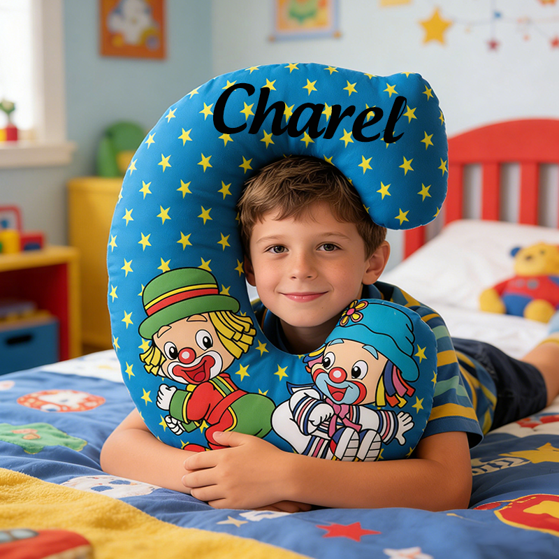 Personalized Clown Themed Custom Letter and Name Boy and Girl Gift Pillow Soft Decorative Graphic 3D Print Pillow for Kids
