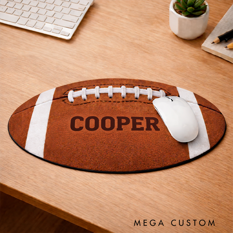 Personalized American Football Mouse Pad with Custom Name Design
