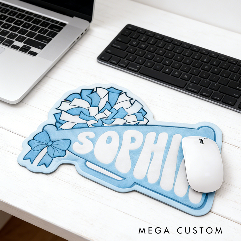 Personalized 3D Printed Cheerleading Mouse Pad with Custom Name Design