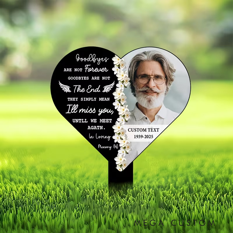 Personalized Heart-Shaped Grave Marker Custom Memorial Stake for Cemetery Elegant Tribute Memorial Gift Memorial Day Decorations