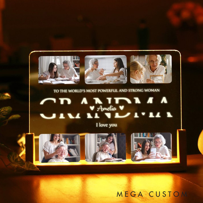 Personalized Photo Night Light Photo Collage LED Light Custom Photo Lamp Father Gift from Kids