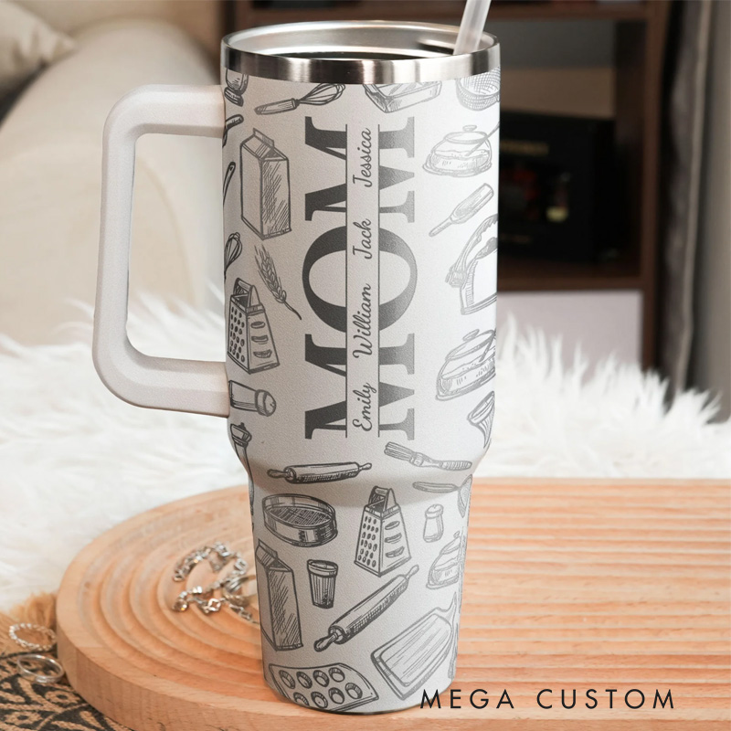 Personalized Baking with a Chance of Drinking Tumbler Baking Lover 40oz Tumbler with Name for Women Mom Grandma Baker Her