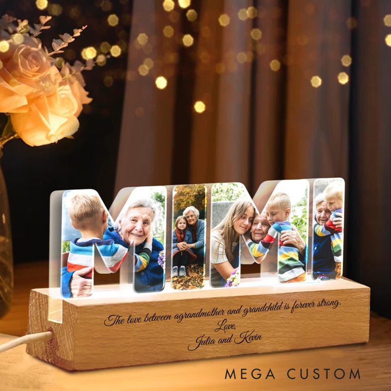 Personalized Grandma Photo Collage Light Mimi Night Light Family Photo Gift Gift for Grandma Gift for Mimi Gift from Grandkids