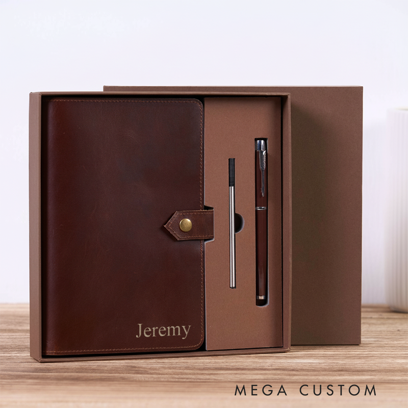 Personalized Leather Notebook Custom Leather Journal Personalised Leather Notebook Initial Notebook Gifts